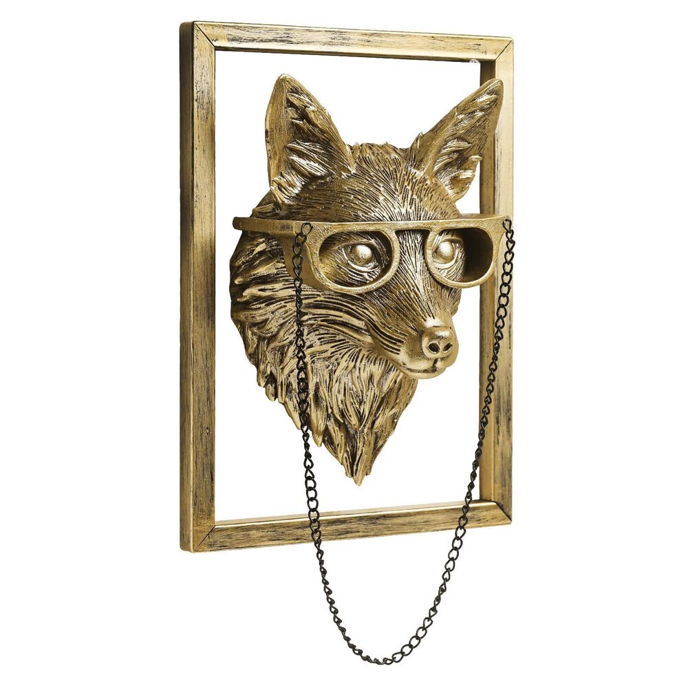 1971 Animal Heads Wall Decoration Gift Metal Frame Resin Animals Sculptures